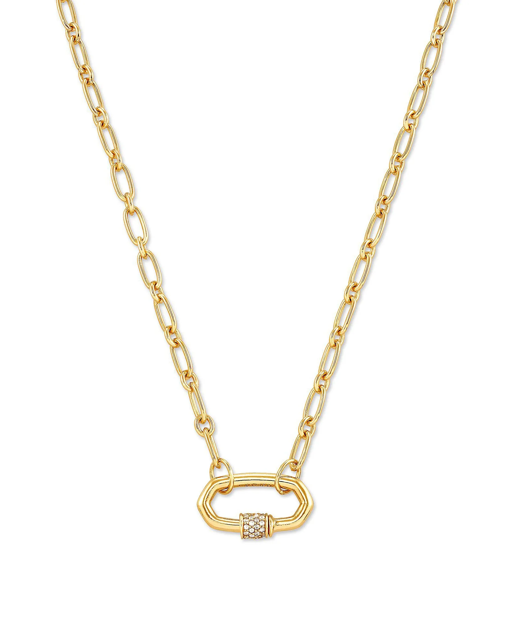 Kendra Scott Bristol Chain Link Necklace in White Sapphire and 18k Gold Vermeil